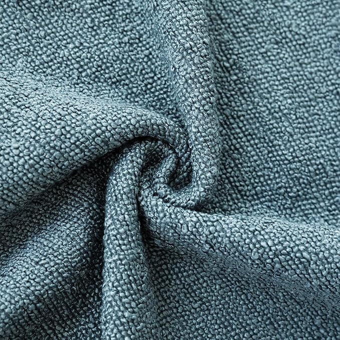 Foindtower Pack of 2 Textured Boucle Throw Pillow Covers Accent Solid Decorative Lumbar Pillow Cases Cozy Couch Cushion Case for Chair Sofa Bedroom Living Room Home Decor 12x20 Inch Misty Blue