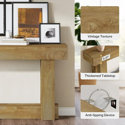 Tribesigns 63-Inch Wood Console Table, 2-Tier Narrow Long Farmhouse Entryway Table for Living Room, Hallway, Entrance