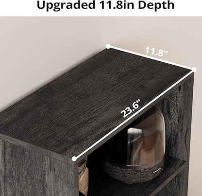 IRONCK Industrial Bookshelves and Bookcases with Doors 11.8 in Depth Set of 2 Floor Standing 5 Shelf Display Storage Shelves Bookcase Home Decor Furniture for Home, Office, Living Room, Bedroom
