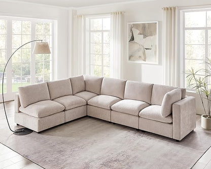 VANOMi Modular Sectional Sofa, Convertible Sofa Couch Modular Sofa with Ottoman, Sectional Sofas for Living Room Small Apartments
