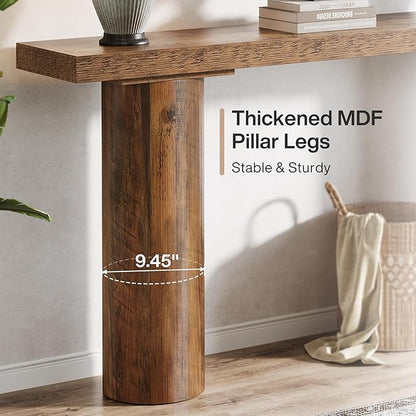 Tribesigns 63" Farmhouse Entryway Console Table, Narrow Long Sofa Table Behind Couch for Living Room, Hallway, Entrance, Foyer
