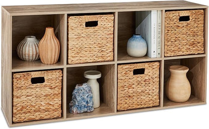 Best Choice Products 8-Cube Storage Organizer, 13.5in Shelf Opening, Bookcase, Display Shelf, Customizable w/ 2 Removable Back Panels – Greige
