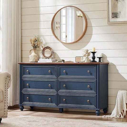 Farmhouse Dressers & Night Stand Set of 4, Wood 54" Wide Dresser & 35" Tall Chest of Drawers, 18" with Charging Station Nightstand Set of 2, Bedroom Furniture Dresser Set for Home Living Room Hallway