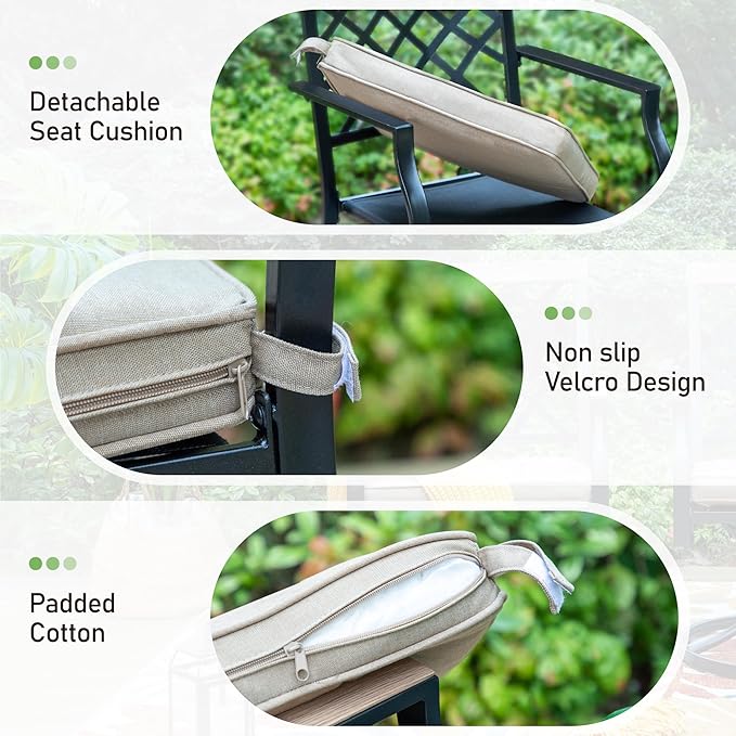 Sophia & William Outdoor Swivel Metal Chairs Set of 6, Patio Dining Chairs with Cushions, Strong Capacity Furniture Set for Garden Backyard Support 300lbs