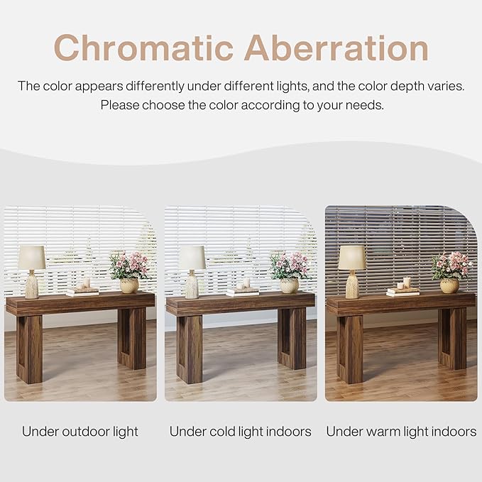Tribesigns Console Table, 63" Farmhouse Entryway Table, Rectangular Wooden Accent Console for Entrance, Hallway & Living Room(Rustic Brown)