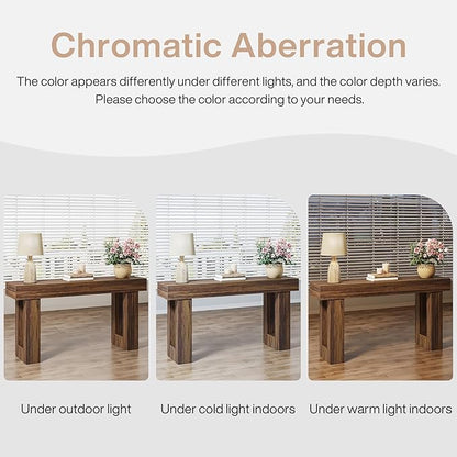 Tribesigns Console Table, 63" Farmhouse Entryway Table, Rectangular Wooden Accent Console for Entrance, Hallway & Living Room(Rustic Brown)