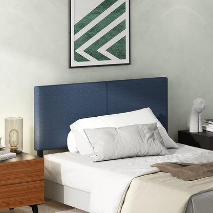 Furinno Roanne Upholstered Headboard, Full, Denim