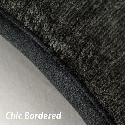 FUTEI Black Chenille Throw Pillow Covers 24x24 Inch Set of 2,Soft Cozy Bound Edge Design European Cushion Cover,Home Decor for Couch Bed Living Room
