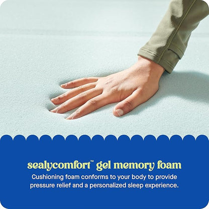 Sealy Dreamlife 2” Gel Memory Foam Twin Mattress Topper with SealyComfort Gel Foam, 1 Year Limited Warranty, Made in The USA