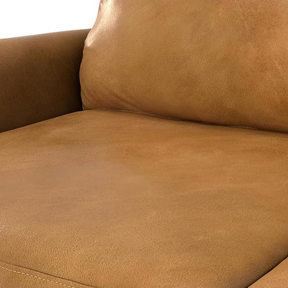 SIMPLIHOME Livingston 76-inch Wide Sofa in Sienna Top Grain Genuine Leather, Handcrafted Mid-Century Modern Loveseat for Living Room, Compact 2-Seater with Feather-Wrapped Cushions