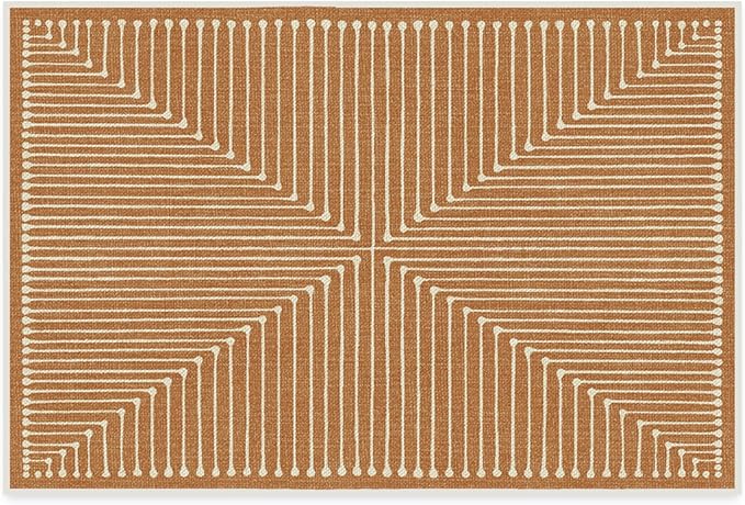 RUGGABLE x Jonathan Adler Machine Washable Modern Area Rug – Inkdrop Copper 2x3, Stain-Resistant, Non-Slip – Small Rugs for Living Room, Bedroom, Hallway, Entryway & Bathroom–with Cushioned Pad
