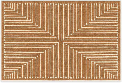 RUGGABLE x Jonathan Adler Machine Washable Modern Area Rug – Inkdrop Copper 2x3, Stain-Resistant, Non-Slip – Small Rugs for Living Room, Bedroom, Hallway, Entryway & Bathroom–with Cushioned Pad