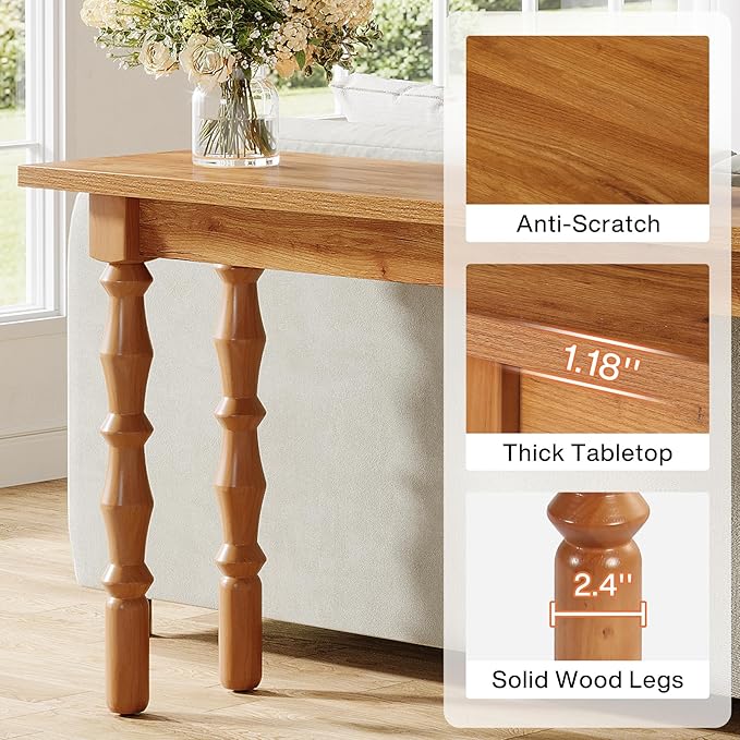 Tribesigns 70.9-Inch Extra Long Console Table for Entryway, Narrow Sofa Table Behind Couch with Solid Wood Legs, Entry Accent Table for Living Room, Foyer, Hallway, Entrance