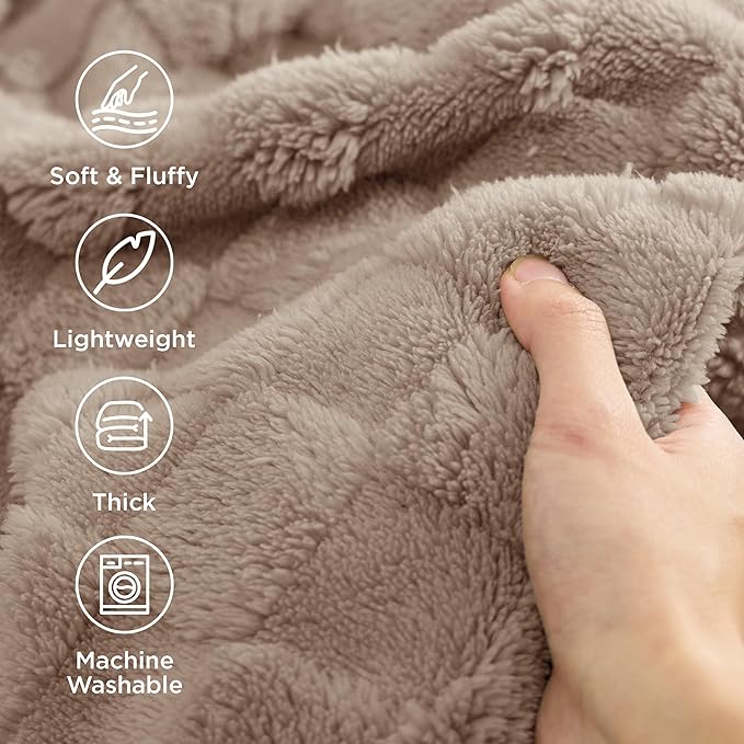 Bedsure GentleSoft California King Blanket for Bed - Super Soft Cozy Blankets for Women Men Girls, Large Fuzzy Fleece Throw for Bedroom Decor, Light Taupe, 102x96 Inches