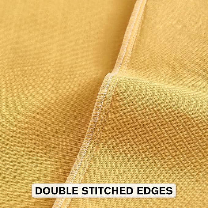 FUTEI Mustard Yellow Chenille Throw Pillow Covers 26x26 Inch Set of 2,Soft Striped & Diamond Textured Euro Pillow Shams,Modern Home Decor for Couch Living Room