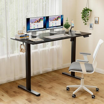 Homall Height Adjustable Electric Standing Desk, Memory Stand up Desk with Headphone Hook, Home Office Desks with Splice Board