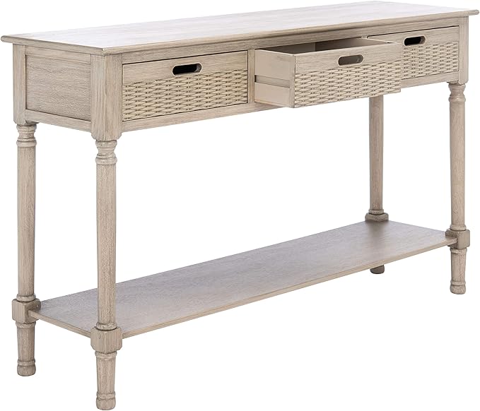 SAFAVIEH Home Collection Landers Greige 3-Drawer Console Table CNS5711D