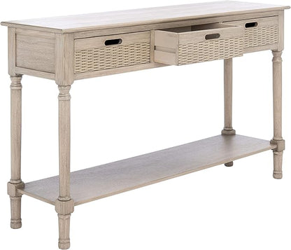 SAFAVIEH Home Collection Landers Greige 3-Drawer Console Table CNS5711D