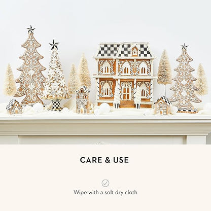 MACKENZIE-CHILDS Tabletop Christmas Tree, Decorative Tree for Christmas Decor, Small, Gingerbread Cookie