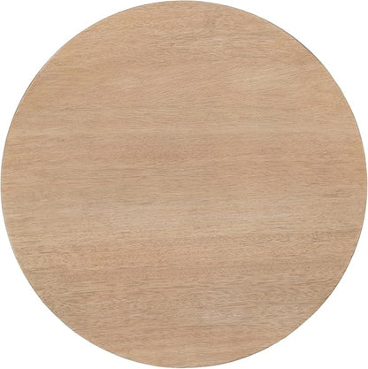 Kate and Laurel Foxford Modern Tiered Round Drink Table, 12 x 12 x 30, Light Natural, Transitional Two-Tier Circle Plant Stand for Use as Living Room Pedestal Table or Small Bedroom Nightstand