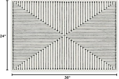 RUGGABLE x Jonathan Adler Machine Washable Modern Area Rug– Inkdrop Black & Ivory 2x3, Stain-Resistant, Non-Slip – Small Rugs for Living Room, Bedroom, Hallway, Entryway & Bathroom–with Cushioned Pad