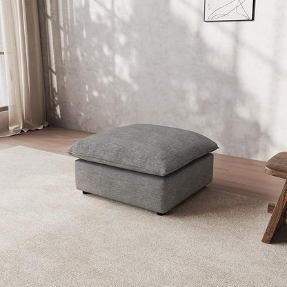 Ottoman,Down Fill Comfort Footrest,Down Filled Spill & Stain-Resistant Cloud Couch,L Shape U Shape Cloud Modular Sectional Sofa for Living Room,Apartment,Office,Dark Grey
