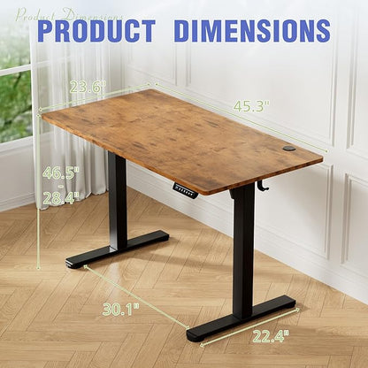 Homall Height Adjustable Electric Standing Desk, Memory Stand up Desk with Headphone Hook, Home Office Desks with Splice Board