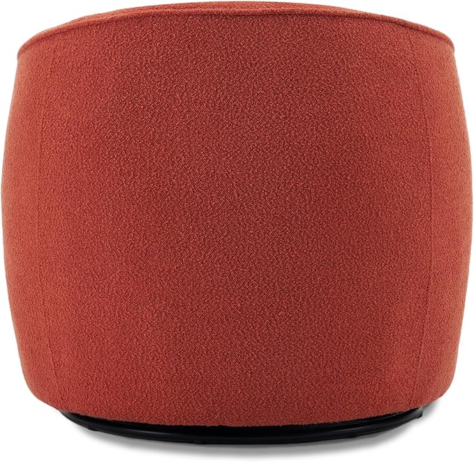 Swivel Accent Chair Set of 2, Modern Upholstered Boucle Barrel Arm Chairs with Pillow for Living Room, 360 Degree Round Swivel Sherpa Armchair with Round Base for Bedroom Club (2, Orange)