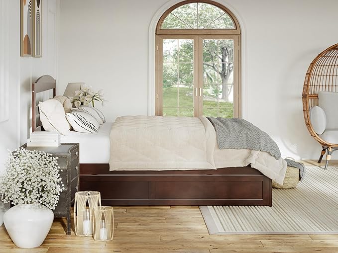AFI, Warren Queen Platform Bed with Twin XL Trundle, Walnut