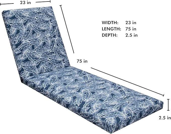 Tommy Bahama Chaise Cushion, 23" X 75" X 2.5", Pacific Zaffre