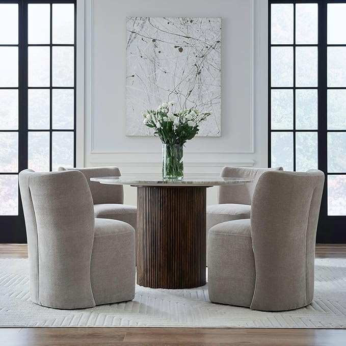 Liberty Furniture Accent Dining Chair with Castors - Rounded Back - Truffle Upholstry