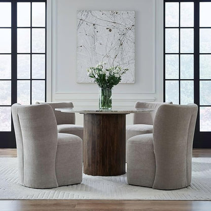 Liberty Furniture Accent Dining Chair with Castors - Rounded Back - Truffle Upholstry