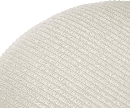 Christopher Knight Home GAVI 30" Ottoman Foot Stool, Corduroy Pouf Footstool Ottoman Seat, Upholstered Foot Chair, Round Footrest, Modern Side Table for Living Room Bedroom Home Decor, Beige