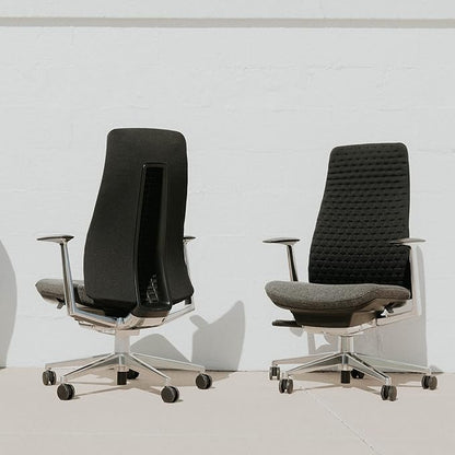 Haworth Fern Ergonomic Office Chair – Stylish and Innovative Desk Chair with Digital Knit Finish - Without Lumbar Support (Heathered Grey)