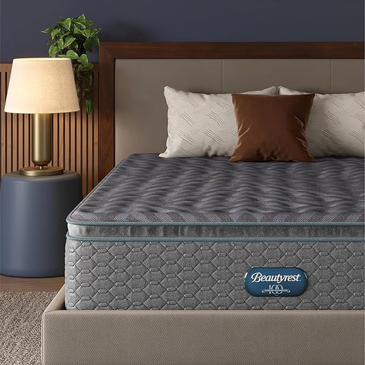 Beautyrest Days End Plush Pillow Top 14.75" Mattress - Cal King - Cooling Tech, Supportive Durable Pocketed Coils, Pressure Relief, Motion Separation; 100 Night Sleep Trial and 10 Year Warranty