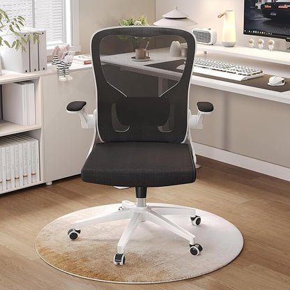Ergonomic Office Chair, High-Back Mesh Computer Desk Chair with Adjustable Height, Lumbar Support, Flip-Up Armrests,headrest，and Swivel Rolling Design for Home and Office Use