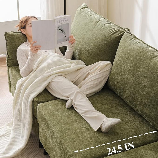 135'' Modular Sectional Sofa with All Seats Storage, Oversized L Shaped Couch for Living Room,4-Seater Comfy Cloud Couches with Movable Ottoman,Big Sectionals for Bedroom,Velet,Green