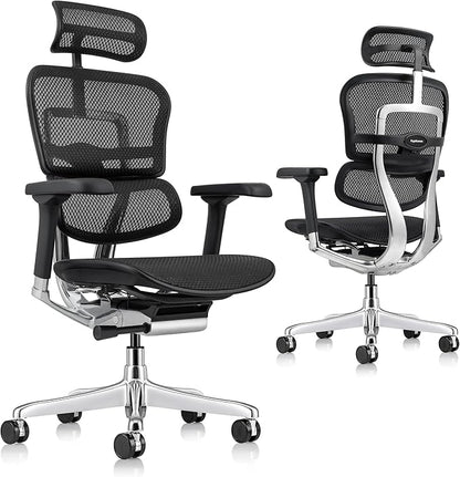 Ergohuman Eurotech ME7ERG GEN2 High Back Mesh Office Chair with Tilt Tension Control, Tilt Lock, Back Angle, Back Height, Synchro Tilt, Seat Height, Seat Depth, and Arm Height Adjustments, Black