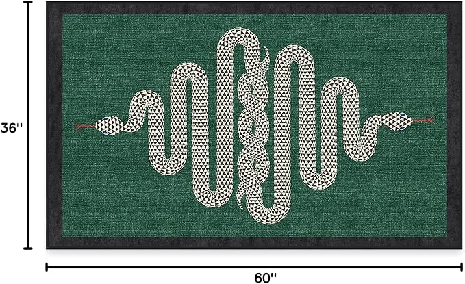 RUGGABLE x Jonathan Adler Washable Modern Area Rug – Venom Emerald 3x5, Stain-Resistant, Non-Slip – Small Machine Washable Rugs for Living Room, Bedroom, Hallway, Entryway & Office–with Standard Pad