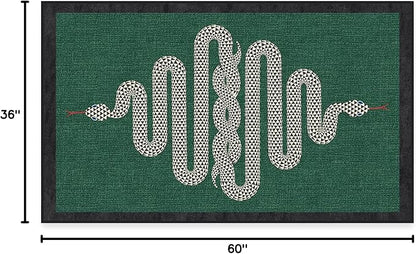 RUGGABLE x Jonathan Adler Washable Modern Area Rug – Venom Emerald 3x5, Stain-Resistant, Non-Slip – Small Machine Washable Rugs for Living Room, Bedroom, Hallway, Entryway & Office–with Standard Pad