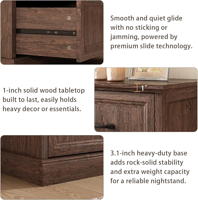 Farmhouse 7 Drawer Dresser for Bedroom, 55 Inch Wide Modern Brown Dresser TV Stand with Large Drawers & Bar Handles, Rustic Wood Chest of Drawers for Bedroom