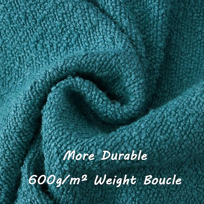 FUTEI Pack of 2 Teal Blue Decorative Throw Pillow Covers 18x18 Inch Soft Cozy Solid Boucle Textured Cushion Case,Modern Home Decor for Couch Bed Living Room