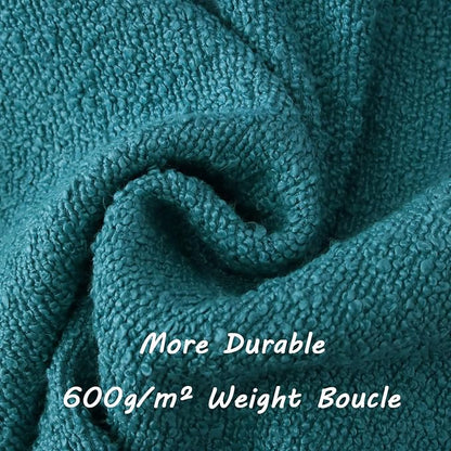 FUTEI Pack of 2 Teal Blue Decorative Throw Pillow Covers 18x18 Inch Soft Cozy Solid Boucle Textured Cushion Case,Modern Home Decor for Couch Bed Living Room