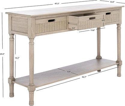SAFAVIEH Home Collection Landers Greige 3-Drawer Console Table CNS5711D