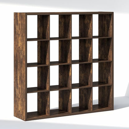 Furinno Cubic Closet Organizers and Storage, 16-Cube Closet Organizer, Open Shelf Closet Storage, Extra Thick Frame for Wardrobe, Bedroom, Living Room, Amber Pine