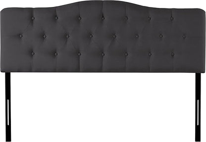 Naomi Home Cassandra Queen Tufted Headboard, Upholstered in Durable Linen Fabric – Premium Foam Cushioning, Adjustable Height, Floating Wall or Bed Frame Mount, Compatible with Adjustable Beds