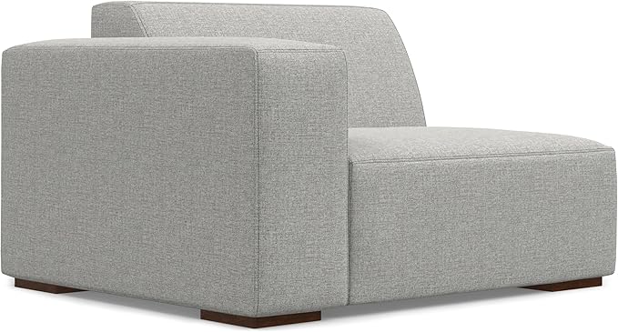 SIMPLIHOME Rex Right-Facing Modular Sectional Sofa in 100% Recycled Polyester Tightly Woven Performance Fabric, Pale Grey, 102-inches Wide, 4-Seater L-Shaped Couch with Right Chaise for Living Room