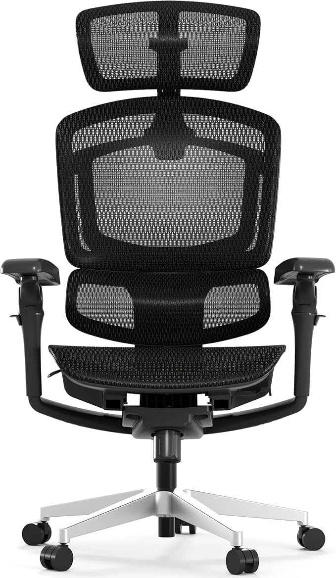 FLEXISPOT ErgoX-PRO Ergonomic Office Chair Black – 5D Lumbar, 7D Armrests, 4D Headrest, 551LB Capacity, AeroWeave 5.0 Mesh Seat – Office, Gaming, Bedroom