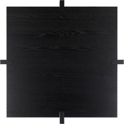 SAFAVIEH Couture Collection Quigley Black 2-Tier Square Coffee Table, Ideal for Living Room, Office, Bedroom