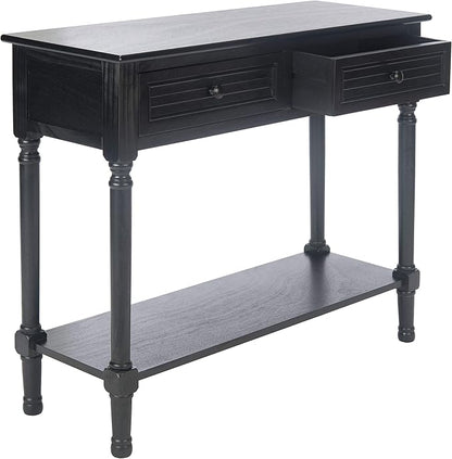 SAFAVIEH Home Collection Tate Black 2-Drawer Bottom Shelf Console Table CNS5720B